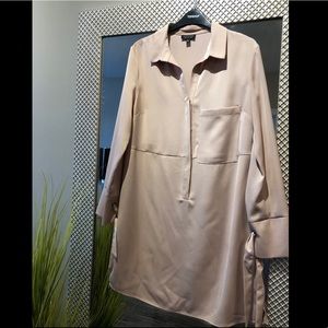 Topshop Blush Pink Collared Shift Dress